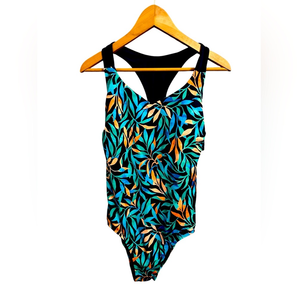 Lands End Women’s Swimsuit One Piece Size 10 Floral Tropical New Built In Bra